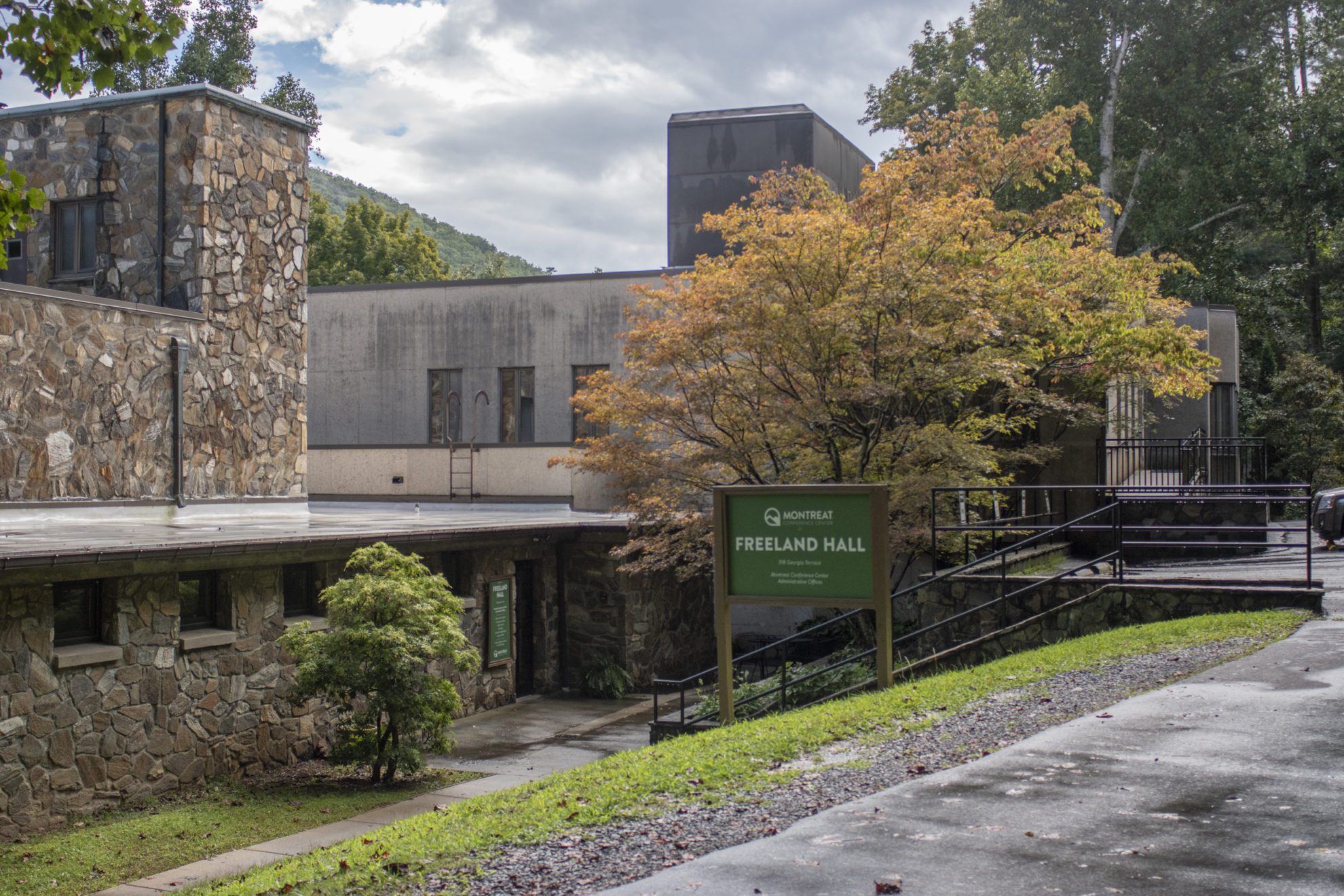View of Freeland Hall at the Montreat Conference Center.